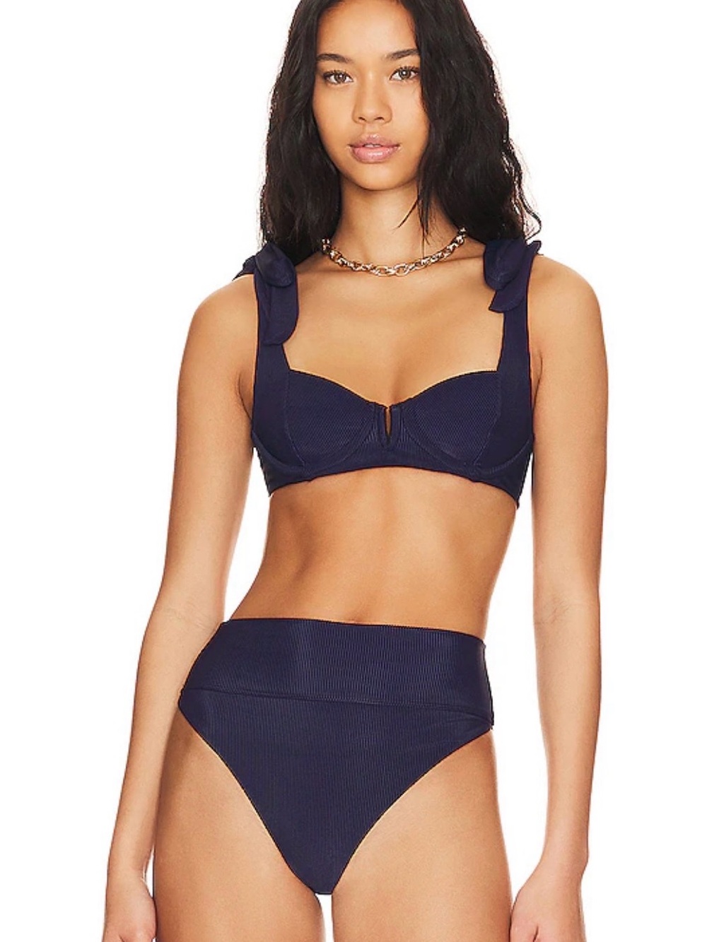 NEW Beach Riot Blair Navy Swimsuit Top Small